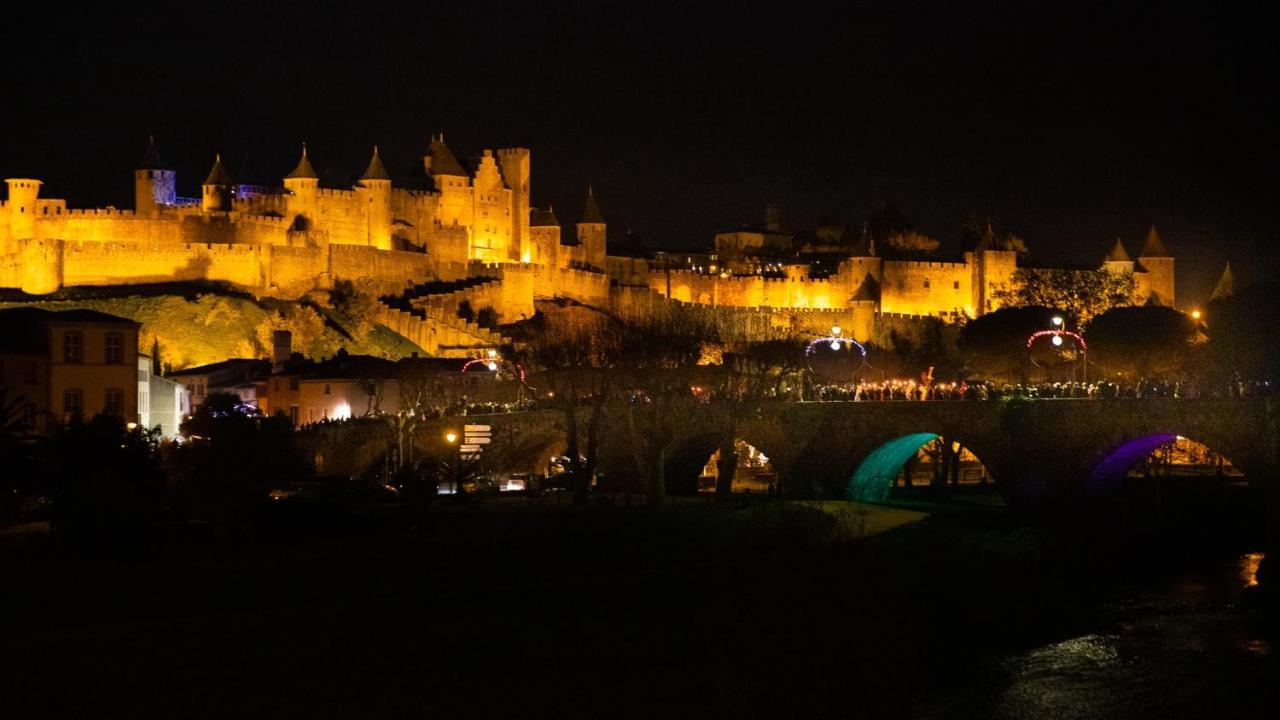 Tout Confort ! Calme, Climatisation, Parking Gratuit, Grande Terrasse, Ascenseur, Wifi Apartment Carcassonne Luaran gambar